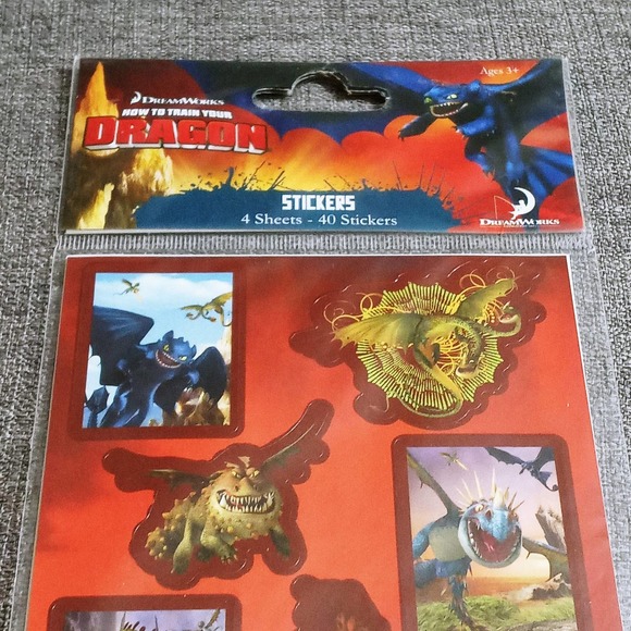 How to Train Your Dragon Sticker Sheets New Factory Sealed 4 Sheets 40 Stickers - Picture 2 of 5